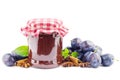 Plum butter on white Royalty Free Stock Photo