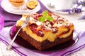 Plum cake with almonds Royalty Free Stock Photo