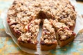 Plum cake with crumble & cinnamon Royalty Free Stock Photo
