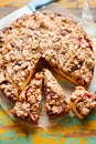 Plum cake with crumble & cinnamon Royalty Free Stock Photo