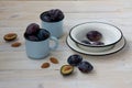 Plum in enamelware