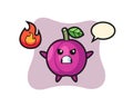 Plum fruit character cartoon with angry gesture Royalty Free Stock Photo