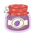 Plum fruit sweet jam jar Royalty Free Stock Photo