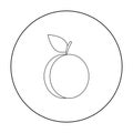 Plum icon outline. Singe fruit icon.