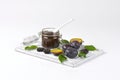 Plum jam, fresh and dried plums Royalty Free Stock Photo