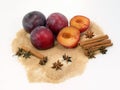 Plum jam ingredients Royalty Free Stock Photo