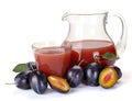 Plum juice and fruit Royalty Free Stock Photo