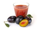 Plum juice and fruit Royalty Free Stock Photo