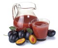 Plum juice and fruit Royalty Free Stock Photo