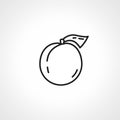 Plum line icon. Plum fruit web icon