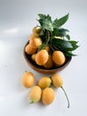 Plum mango on white background