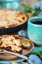 Plum pie with cinamon and almonds