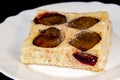 Plum-pie with cinnamon on a white plate Royalty Free Stock Photo