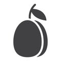 Plum solid icon, fruit and diet, vector graphics