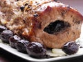 Plum staffed pork loin Royalty Free Stock Photo