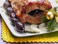 Plum staffed pork loin Royalty Free Stock Photo