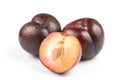 Plum on a white background