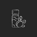 Plum wine chalk white icon on dark background.