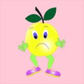 Plum character cartoon yellow vector
