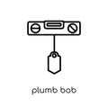 Plumb bob icon. Trendy modern flat linear vector Plumb bob icon