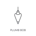 Plumb bob linear icon. Modern outline Plumb bob logo concept on