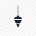 Plumb bob transparent icon. Plumb bob symbol design from Construction collection.