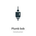 Plumb bob vector icon on white background. Flat vector plumb bob icon symbol sign from modern construction collection for mobile