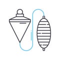 plumb bobs line icon, outline symbol, vector illustration, concept sign Royalty Free Stock Photo