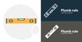 Plumb rule tool flat icon with Plumb rule solid, line icons