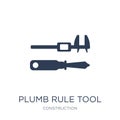 Plumb rule tool icon. Trendy flat vector Plumb rule tool icon on