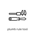 Plumb rule tool icon. Trendy modern flat linear vector Plumb rule tool icon on white background from thin line Construction Royalty Free Stock Photo