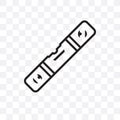 Plumb rule tool vector linear icon isolated on transparent background, Plumb rule tool transparency concept can be used for web an