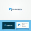 Plumb service logo set with water drop