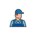 Plumber avatar filled outline icon