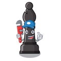 Plumber bishop chess in the cartoon shape