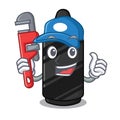 Plumber black crayon isolated in the cartoon