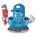 Plumber blue sponge coral under sea cartoon