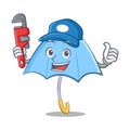 Plumber blue umbrella character cartoon
