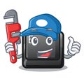 Plumber button E on a game cartoon Royalty Free Stock Photo