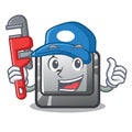 Plumber button L on a game cartoon Royalty Free Stock Photo