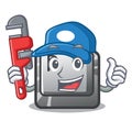 Plumber button P on a game cartoon Royalty Free Stock Photo