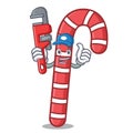 Plumber candy canes mascot cartoon