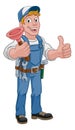 Plumber Cartoon Plumbing Drain Plunger Handyman