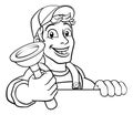 Plumber Cartoon Plumbing Drain Plunger Handyman