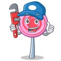 Plumber cute lollipop character cartoon