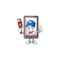 Plumber down chart vertical tablet with mascot