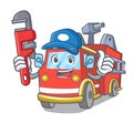 Plumber fire truck mascot cartoon