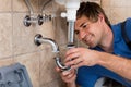 Plumber Fitting Sink Pipe Royalty Free Stock Photo