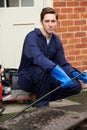 Plumber Fixing Problem With Drains Royalty Free Stock Photo