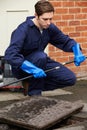Plumber Fixing Problem With Drains Royalty Free Stock Photo